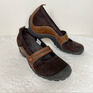 Merrell Plaza Bandeau Shoes Suede Leather Mary Jane Casual Espresso Brown Size 7